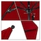 California Umbrella 11' Black Aluminum Market Patio Umbrella, Sunbrella Jockey Red 194061333211 - alternate 2